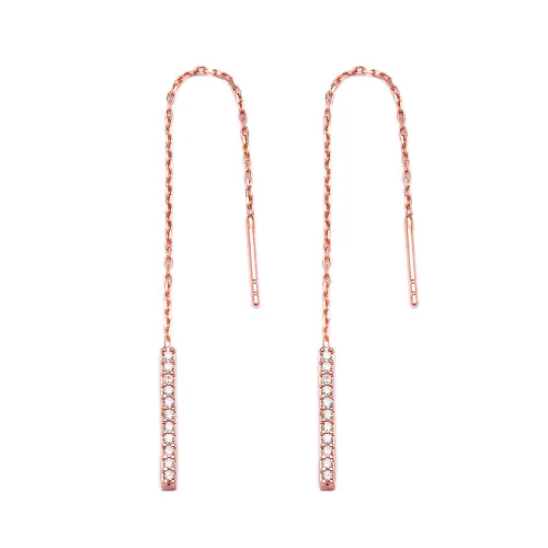 Turkish Handmade Ear Thread Chain 925 Silver Earrings