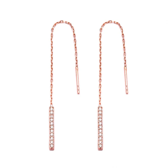 Turkish Handmade Ear Thread Chain 925 Silver Earrings