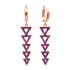 Ruby Stone Hollow Triangle Long Earrings