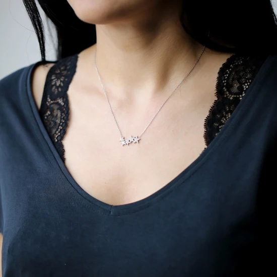 Made in Turkey Star Pave 925 Sterling Silver Necklace Made in Turkey Star Pave 925 Sterling Silver Necklace