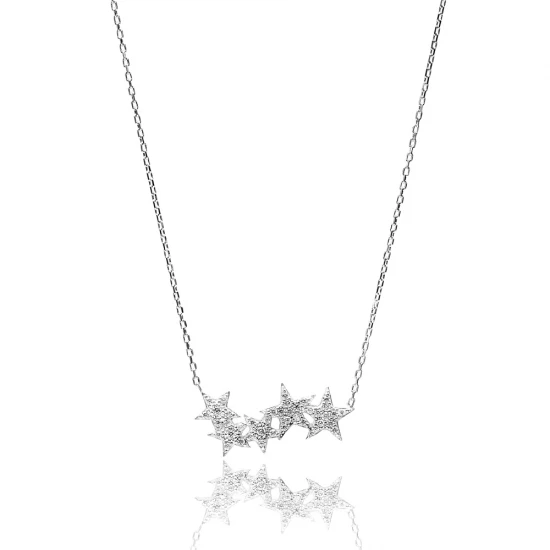 Made in Turkey Star Pave 925 Sterling Silver Necklace Made in Turkey Star Pave 925 Sterling Silver Necklace