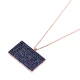 Turkish Sapphire CZ Rectangle Sterling Silver Pendant