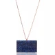 Turkish Sapphire CZ Rectangle Sterling Silver Pendant