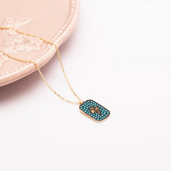 Turkish Nano Turquoiseclover Sterling Silver Pendant Turkish Nano Turquoiseclover Sterling Silver Pendant