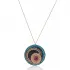 Round Mix Stone Turkish Wholesale Silver Pendant