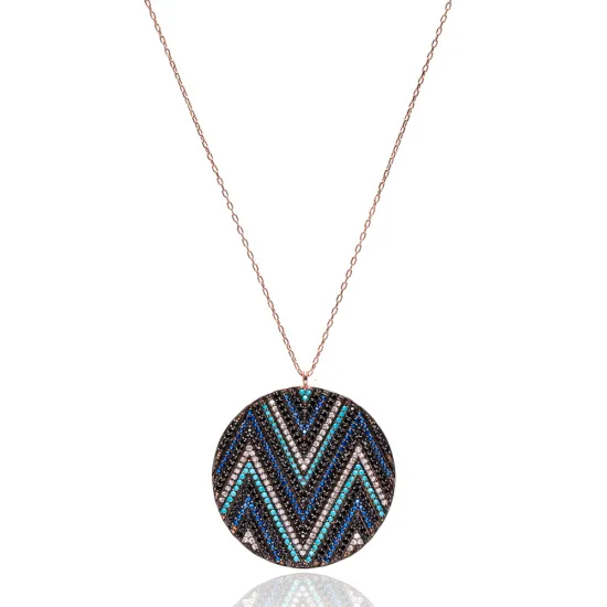 Turkish Wholesale Round Mix Sterling Silver Pendant