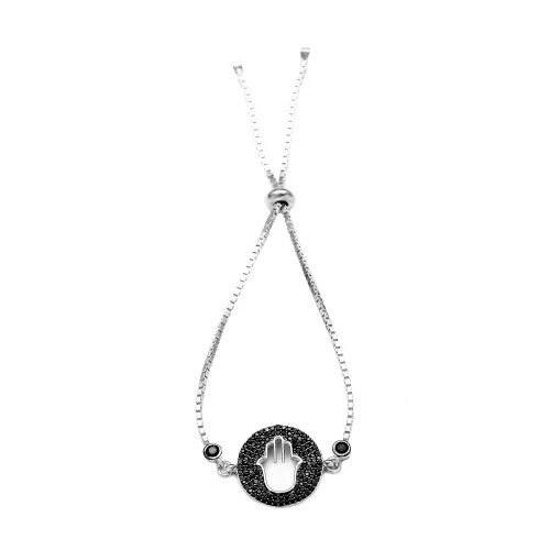 Turkish 925 Silver Hamsa Adjustable Tennis Bracelet