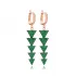Emerald Stone Triangle Design Long Earrings