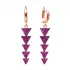 Ruby Stone Triangle Design Long Earrings