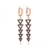 Triangle Design Black Zircon Long Earrings