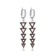 Triangle Design Black Zircon Long Earrings