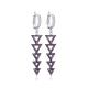 Turkish Amethyst Triangle Long 925 Silver Earrings | 925 Sterling Silver Wholesale | Sade Silver Turkish Amethyst Triangle Long 925 Silver Earrings - Sade 925 Silver Jewelry