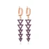Turkish Amethyst Triangle Long 925 Silver Earrings