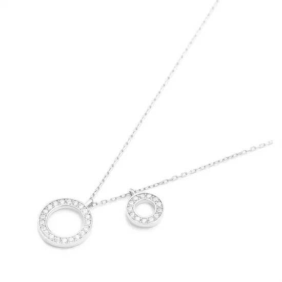 Wholesale 925 Silver Sterling Turkish Jewellery Fashion Two Round Pendant