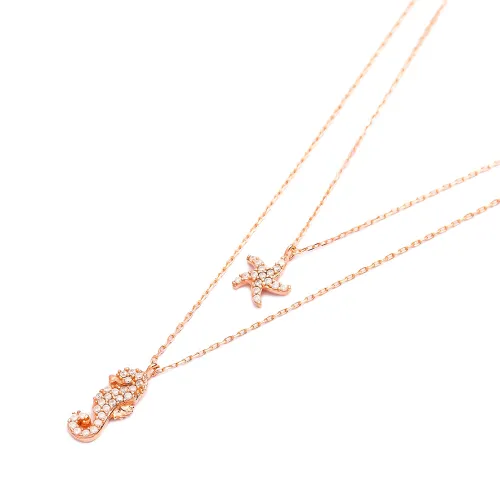 Turkish Seahorse And Starfish 925 Silver Pendant