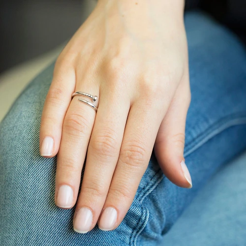 Adjustable Nail 925 Sterling Silver Ring Made in Turkey