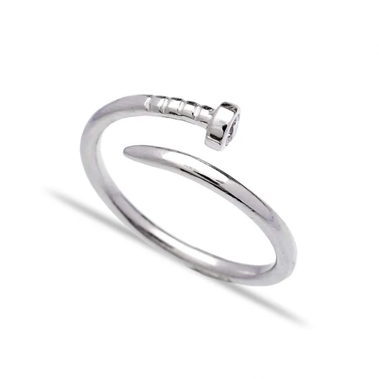 Adjustable Nail 925 Sterling Silver Ring Made in Turkey