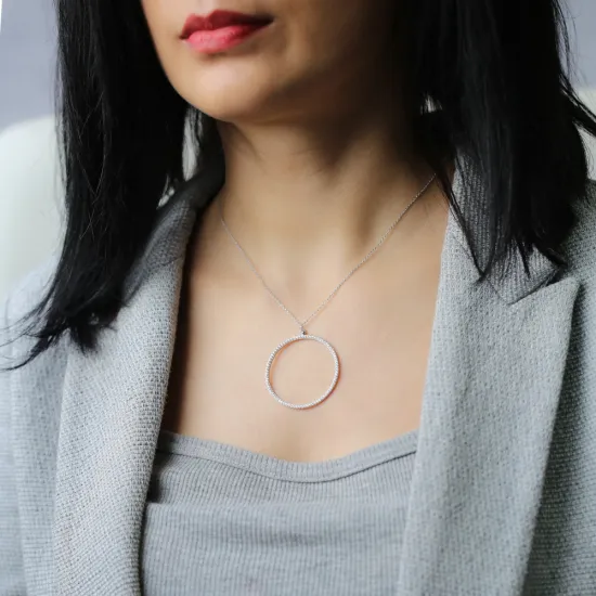 Turkish Hollow Round Sterling Silver Pendant