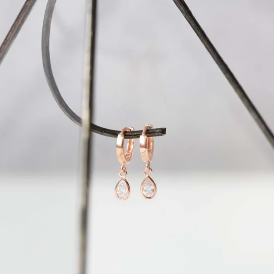 Turkish Pear Shape CZ Sterling Silver Earrings