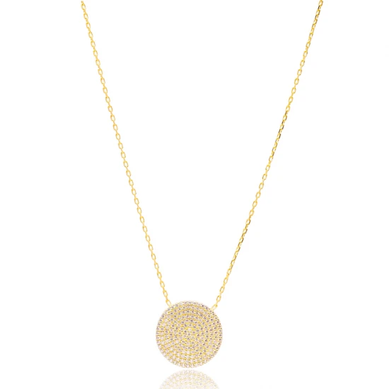 Round CZ 925 Sterling Silver Pendant Made in Turkey Round CZ 925 Sterling Silver Pendant Made in Turkey