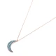 Turkish Nano Turquoise Crescent Moon 925 Silver Pendant