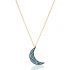 Turkish Nano Turquoise Crescent Moon 925 Silver Pendant