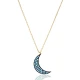 Turkish Nano Turquoise Crescent Moon 925 Silver Pendant