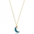 Turkish Nano Turquoise Crescent Moon Silver Pendant