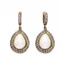 Turkish White Pear Double Halo Sterling Silver Earrings