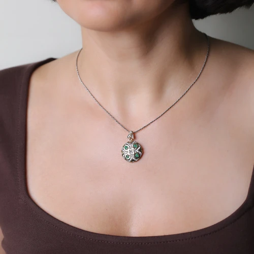 Turkish Green Turtle CZ 925 Sterling Silver Pendant Turkish Green Turtle CZ 925 Sterling Silver Pendant