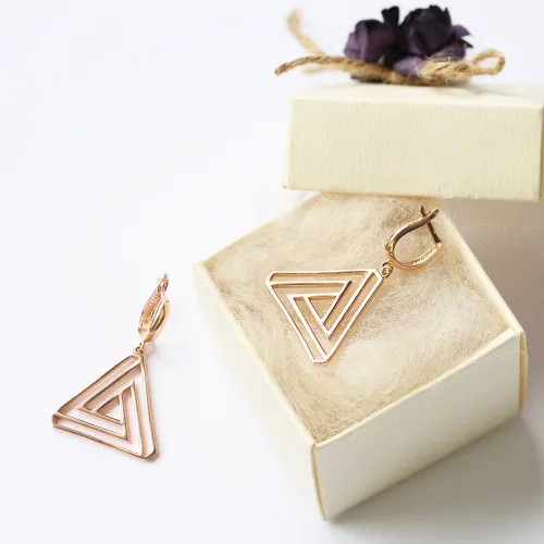 Turkish Origami Triange Minimalist 925 Silver Earrings