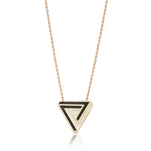 Turkish Origami Triange Enamel Sterling Silver Pendant