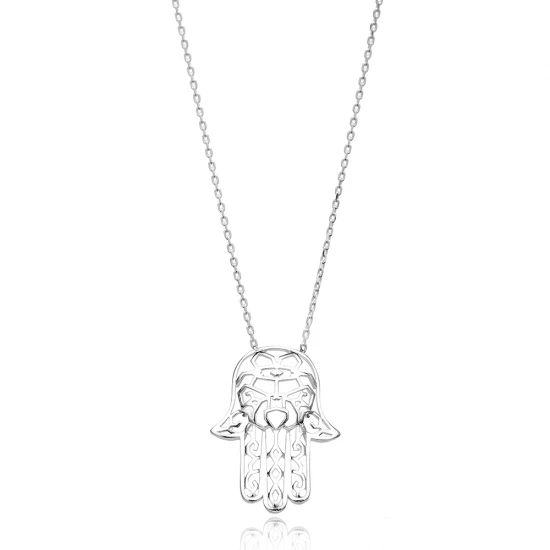 Turkish 925 Silver Origami Hamsa Minimalist Pendant Turkish 925 Silver Origami Hamsa Minimalist Pendant