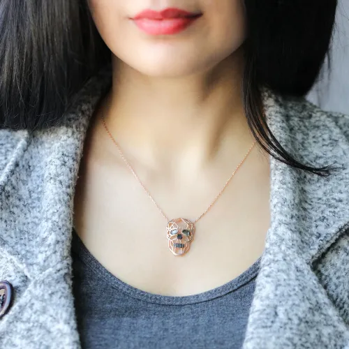 Turkish Origami Skull Minimalist 925 Silver Pendant