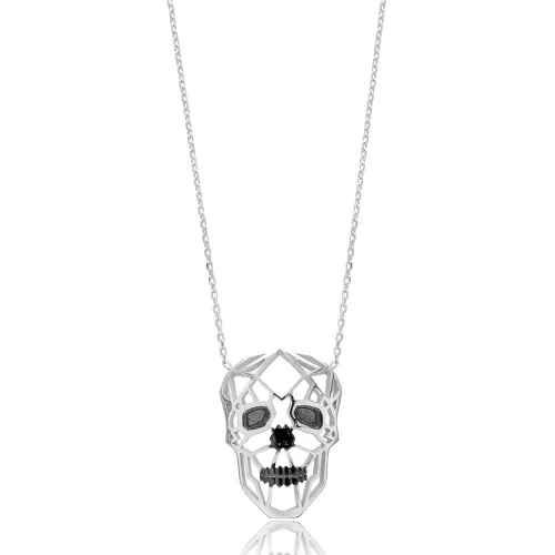Turkish Origami Skull Minimalist Silver Pendant