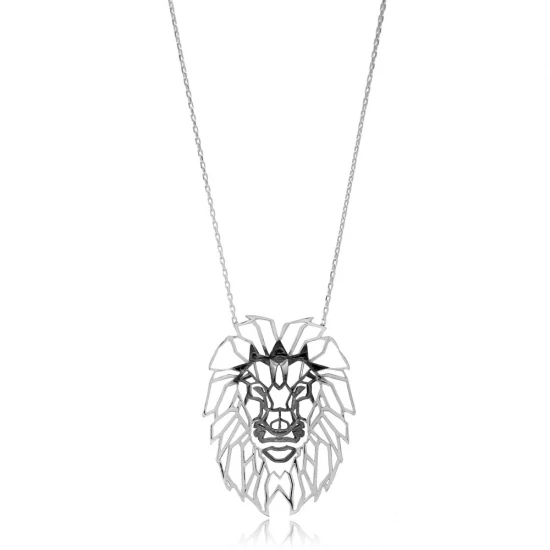 Turkish Origami Lion Minimalist Sterling Silver Pendant