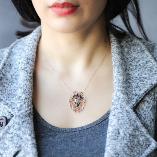 Turkish Origami Lion Minimalist 925 Silver Pendant