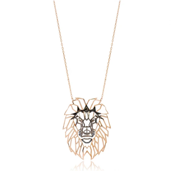 Turkish Origami Lion Minimalist 925 Silver Pendant