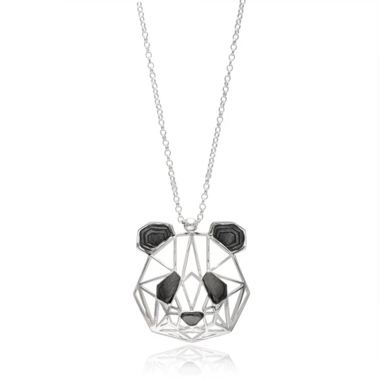 Turkish Origami Panda Minimalist Silver Pendant | 925 Sterling Silver Wholesale | Sade Silver Turkish Origami Panda Minimalist Silver Pendant - Sade 925 Silver Jewelry