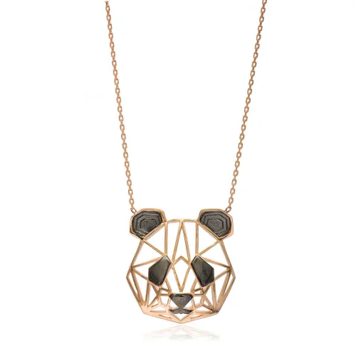 Turkish Origami Panda 925 Sterling Silver Pendant