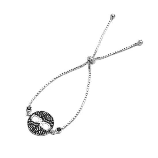 Made in Turkey Adjustable Tennis 925 Silver Bracelet Made in Turkey Adjustable Tennis 925 Silver Bracelet