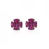 Cross Design Ruby Stone Stud Earrings