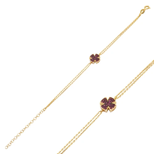 Clover 925 Sterling Silver Bracelet Made in Turkey