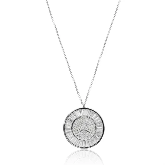 Turkish Minimalist Round Sterling Silver Pendant Turkish Minimalist Round Sterling Silver Pendant
