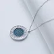 Baguette Stone Round Shape Pendant handmade in Turkish Wholesale 925 Sterling Silver
