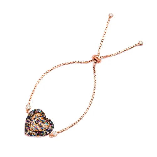 Turkish Heart Tennis Adjustable Tennis Silver Bracelet