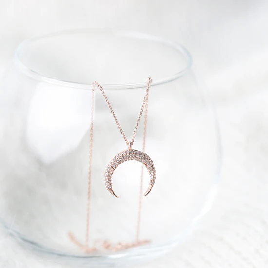Turkish Minimalist Moon 925 Sterling Silver Pendant Turkish Minimalist Moon 925 Sterling Silver Pendant