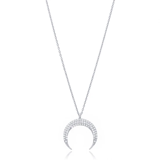 Turkish Minimalist Moon 925 Sterling Silver Pendant Turkish Minimalist Moon 925 Sterling Silver Pendant
