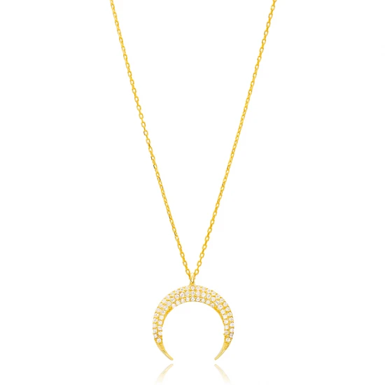 Turkish Minimalist Moon 925 Sterling Silver Pendant Turkish Minimalist Moon 925 Sterling Silver Pendant