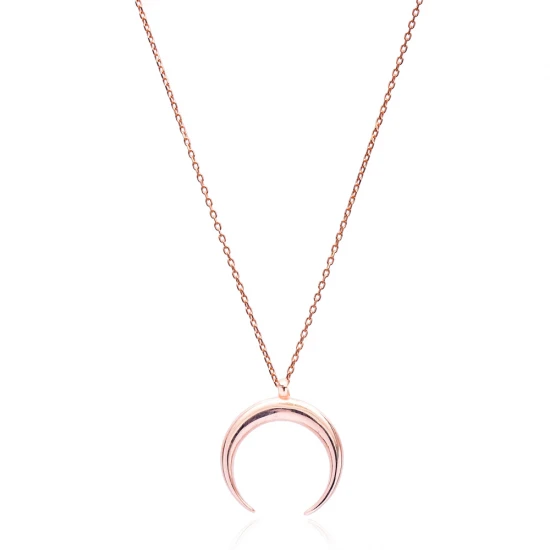 Turkish 925 Sterling Silver Minimalist Moon Pendant